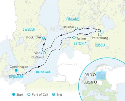 Baltic Sea Ocean Cruise Map