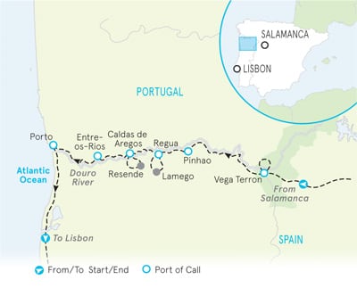 Douro River Cruise Bike Tour Map
