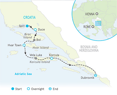 Dalmatian Coast Croatia Map