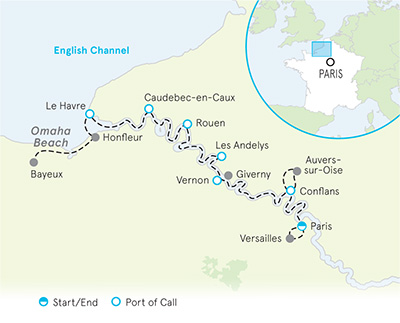 Seine River Cruise Bike Tour Map