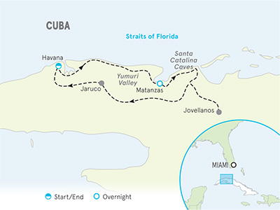 Cuba Multi-Adventure Family Breakaway Map