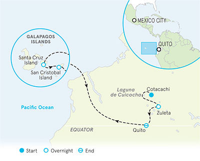 Ecuador and Galapagos Multi-Adventure Map