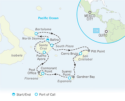 Galapagos Ocean Cruise Map