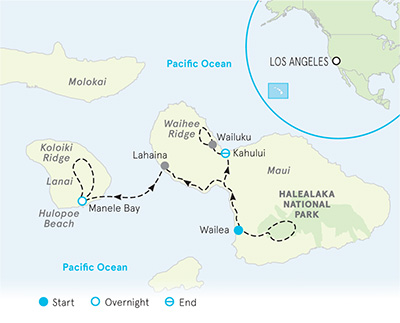 Maui and Lanai Family Multi-Adventure Tour Map