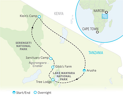 Tanzania Safari map