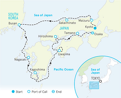 Japan Ocean Cruise map