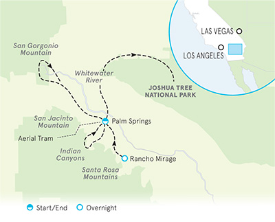 Palm Springs and Joshua Tree Family Walking & Hiking Tour Map