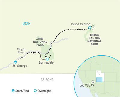Zion Bryce Utah Map