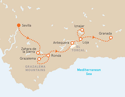 Andalucia Bike Tour map