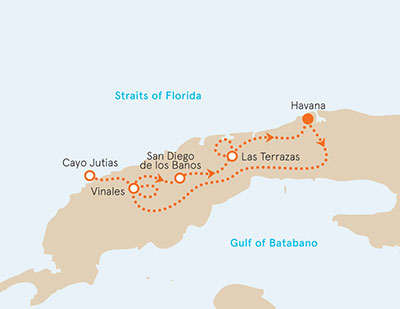 Cuba Bike Tour Map
