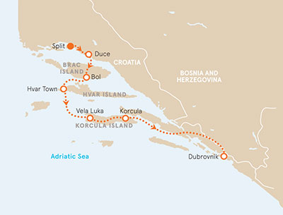 Dalmation Coast Croatia Map