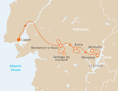 Portugal Bike Tour map