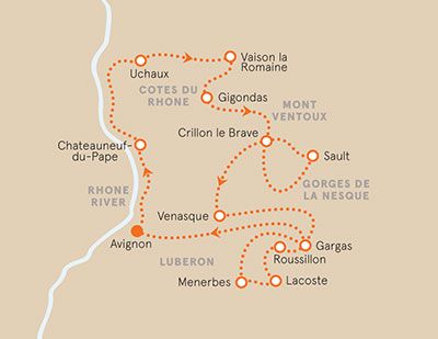 Provence Bike Tour Map