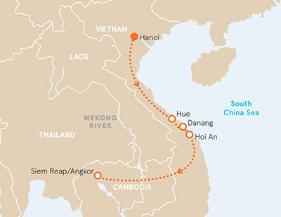 Vietnam Cambodia Map