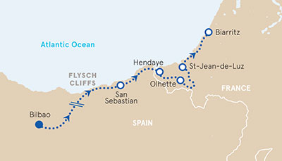 Basque Country Multisport Adventure Tour Map