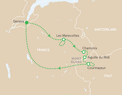 Alps walking tour map