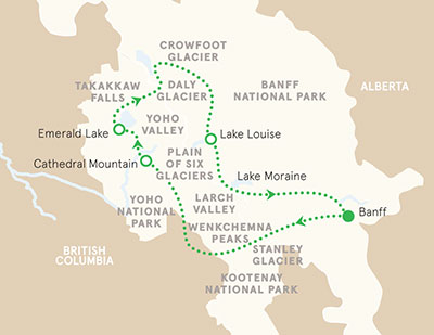 Canadian Rockies Walking Tour Map