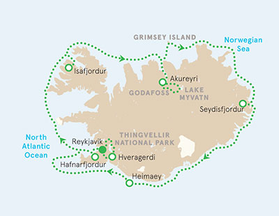 Iceland Ocean Cruise Map
