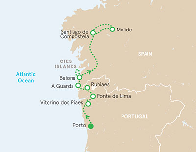 Camino de Santiago walking tour map