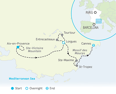 Provence to the French Riviera Map