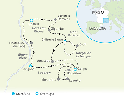 Provence Bike Tour Map