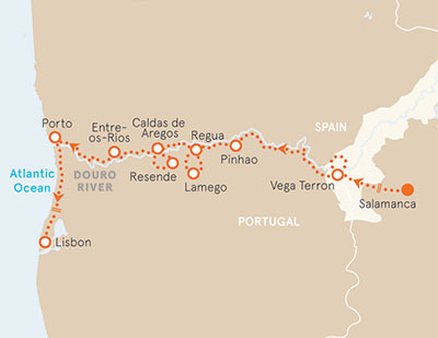 Douro River Cruise Bike Tour Map