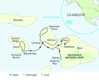 Maui and Lanai Family Multi-Adventure Tour Map
