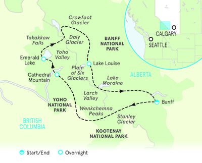 Canadian Rockies Walking Tour Map