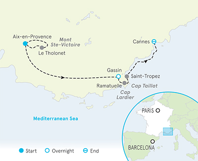 Provence to the French Riviera Map