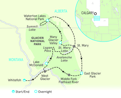 Glacier & Waterton Lakes Map