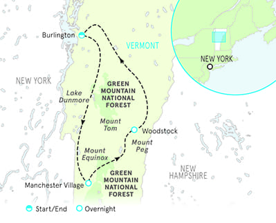 Vermont walking tour map