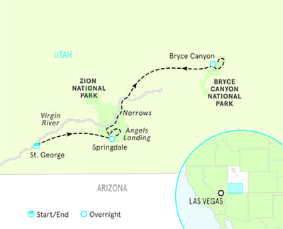 Zion Bryce Utah Map
