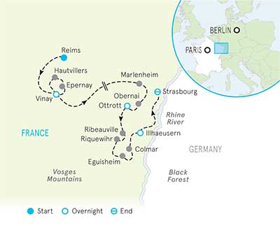 Champagne & Alsace Map