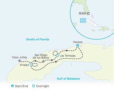 Cuba Bike Tour Map